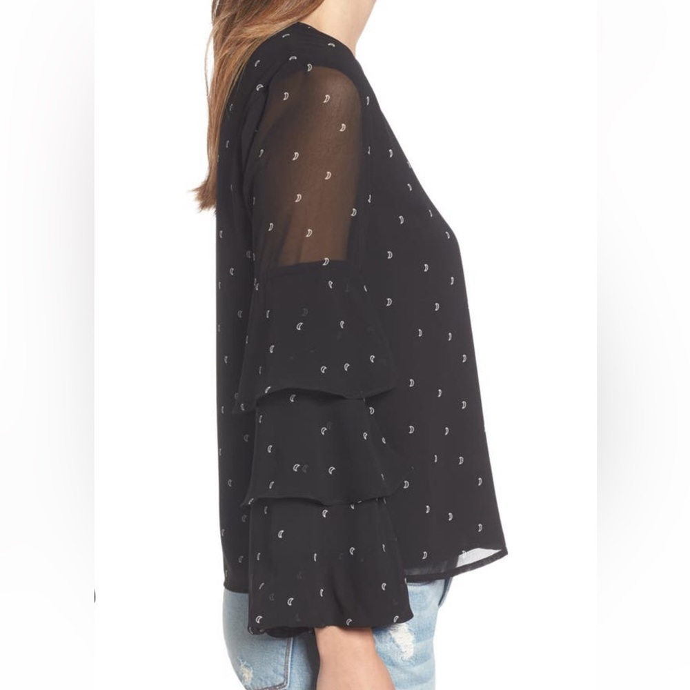 WAYF Ruffle Sleeve Top, size S - Picture 3 of 9